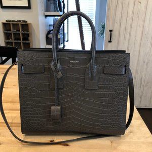 Saint Laurent Small Sac de Jour Croc Embossed Tote